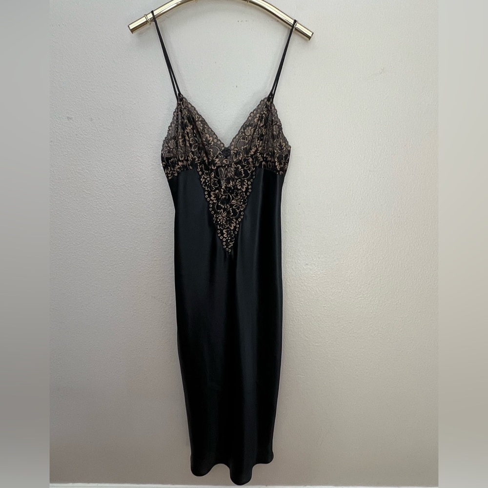 Vintage Secret Treasures Black Lace Slip Dress
